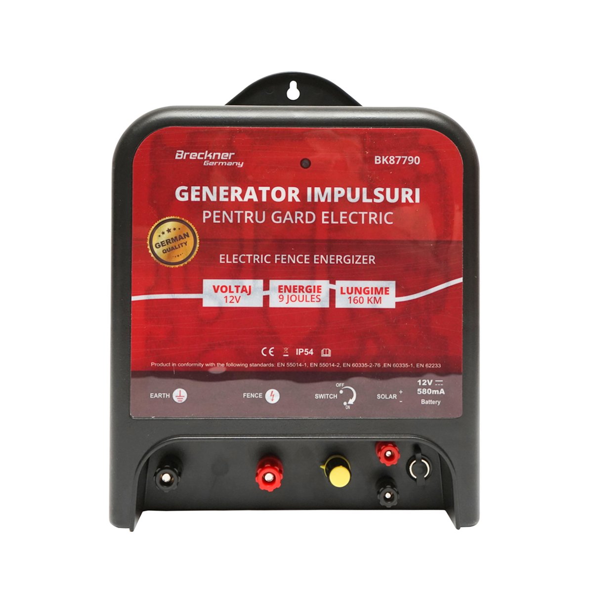 Aparat generator impulsuri DC 12/220V, 9 Joule, 160km pentru gard electric Breckner Germany